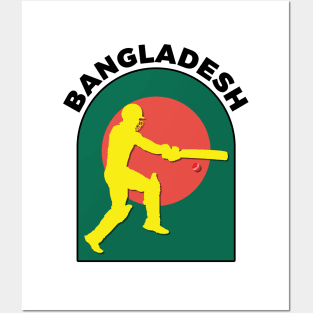 Bangladesh Cricket Batsman Bangladesh Flag Posters and Art